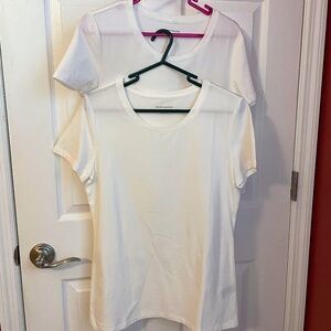 Lot of 2 Amazon Essentials Women's White T-Shirt - Size Medium - Thin Never Worn